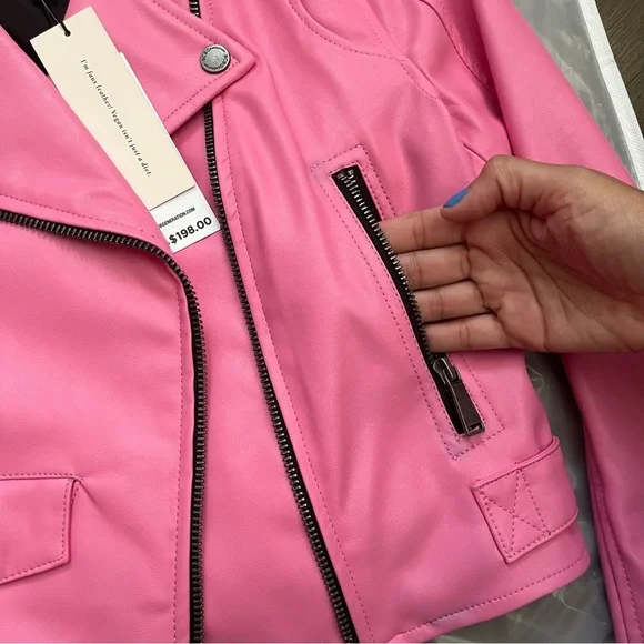 BCBGeneration Cropped Faux Leather Moto Jacket size xs - Picture 3 of 9